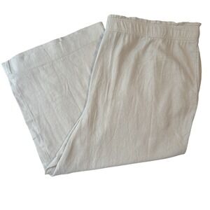 Naturals d&co Linen Blend Crop Pants Women 2XL Tan‎ Culotte Wide Leg Lagenlook